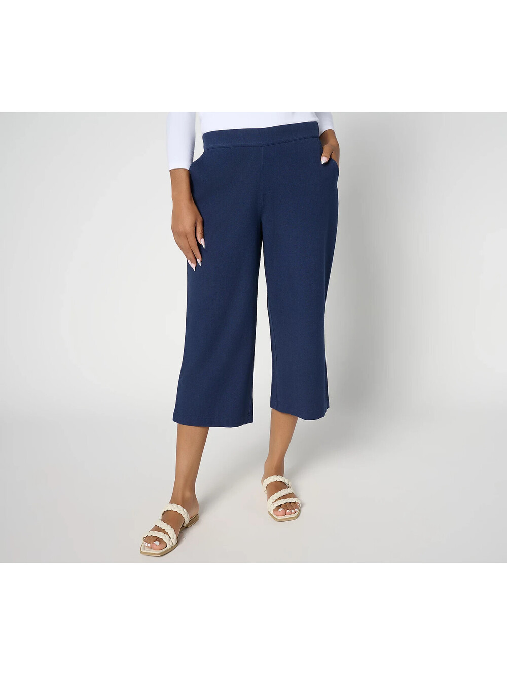BEAUTIFUL by Lawrence Zarian Petite Pull-On Capri NAVY XXSP
